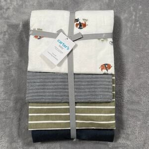 Carters Baby Receiving Blankets 4 Pack Soft Cotton Gift Shower Boys Striped New